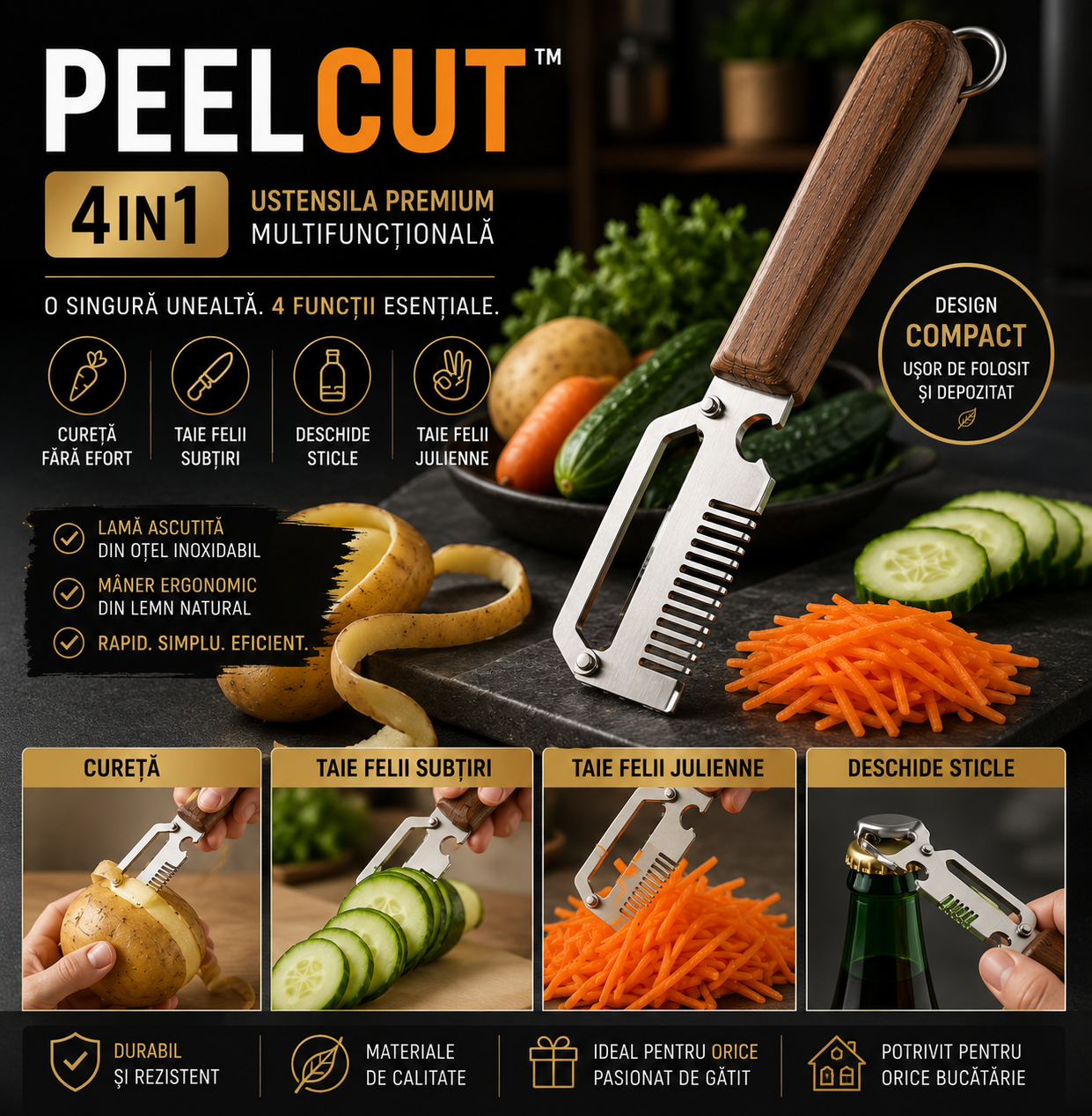 PEELCUT™ 4în1 - Unealta Completă în Bucătărie