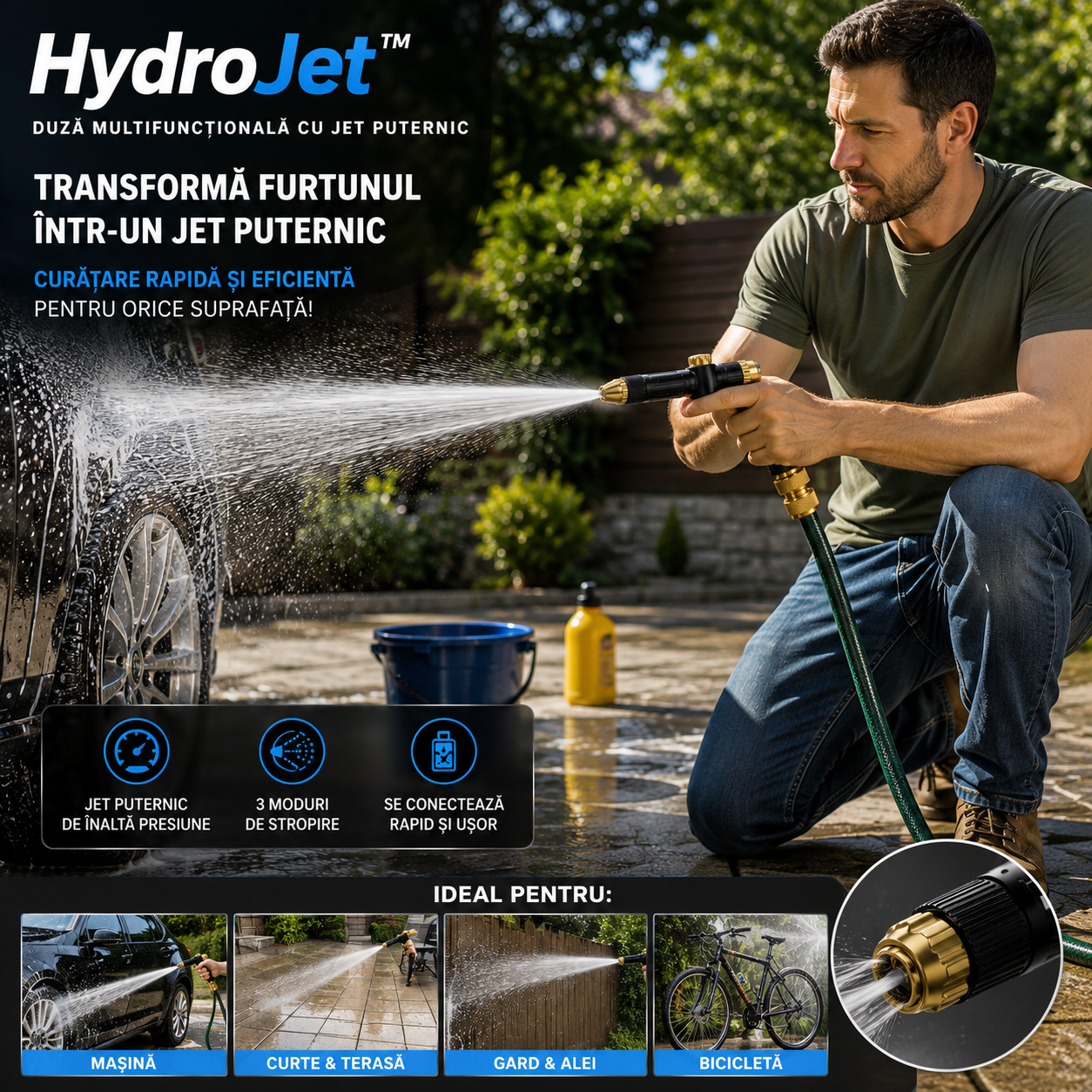 HydroJet™ duză metalică reglabilă cu Presiune
