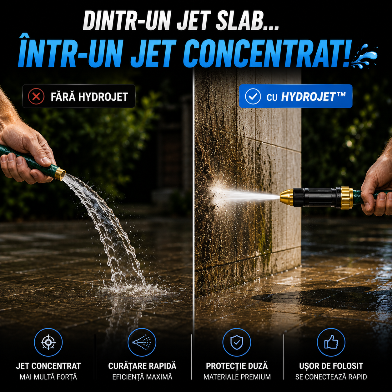 HydroJet™ duză metalică reglabilă cu Presiune