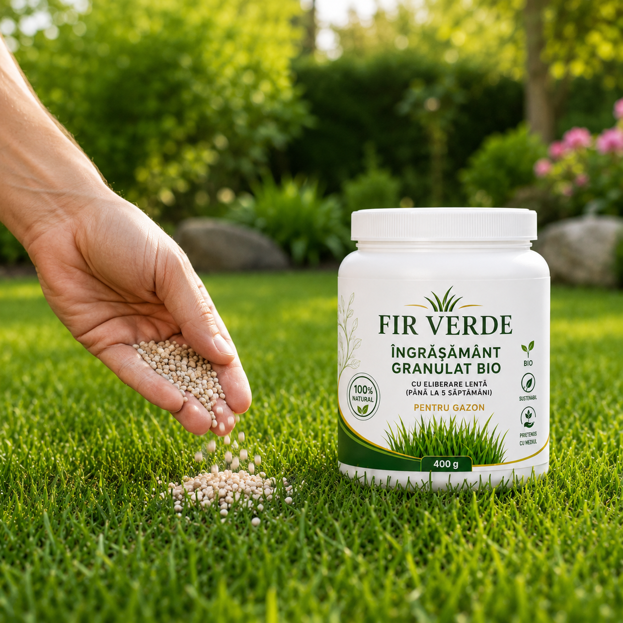 FirVerde - Ingrasamant granulat BIO pentru Gazon