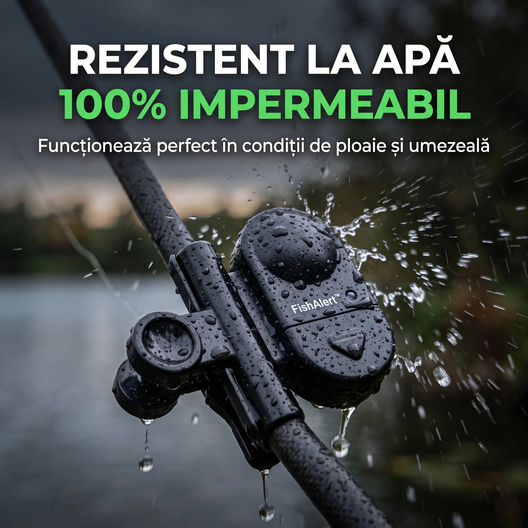 FishSense™ – Senzor Avertizor Mușcătură Pescuit cu Sunet și LED, Rezistent la Apă 1+1 GARTIS