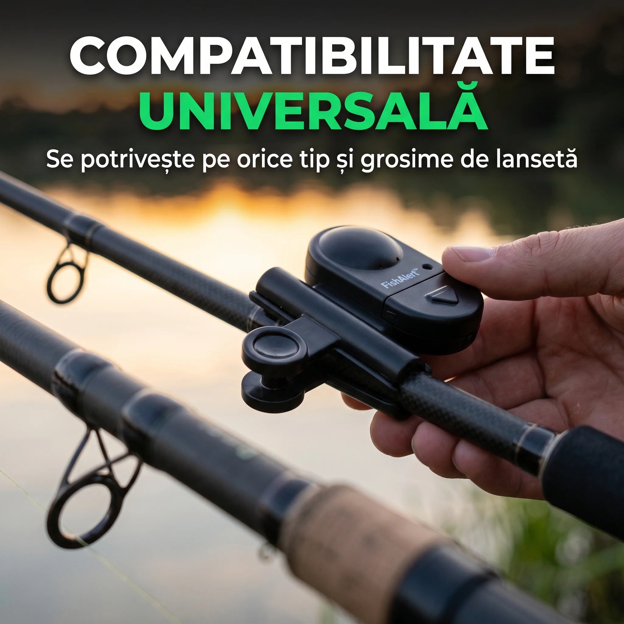 FishSense™ – Senzor Avertizor Mușcătură Pescuit cu Sunet și LED, Rezistent la Apă 1+1 GARTIS