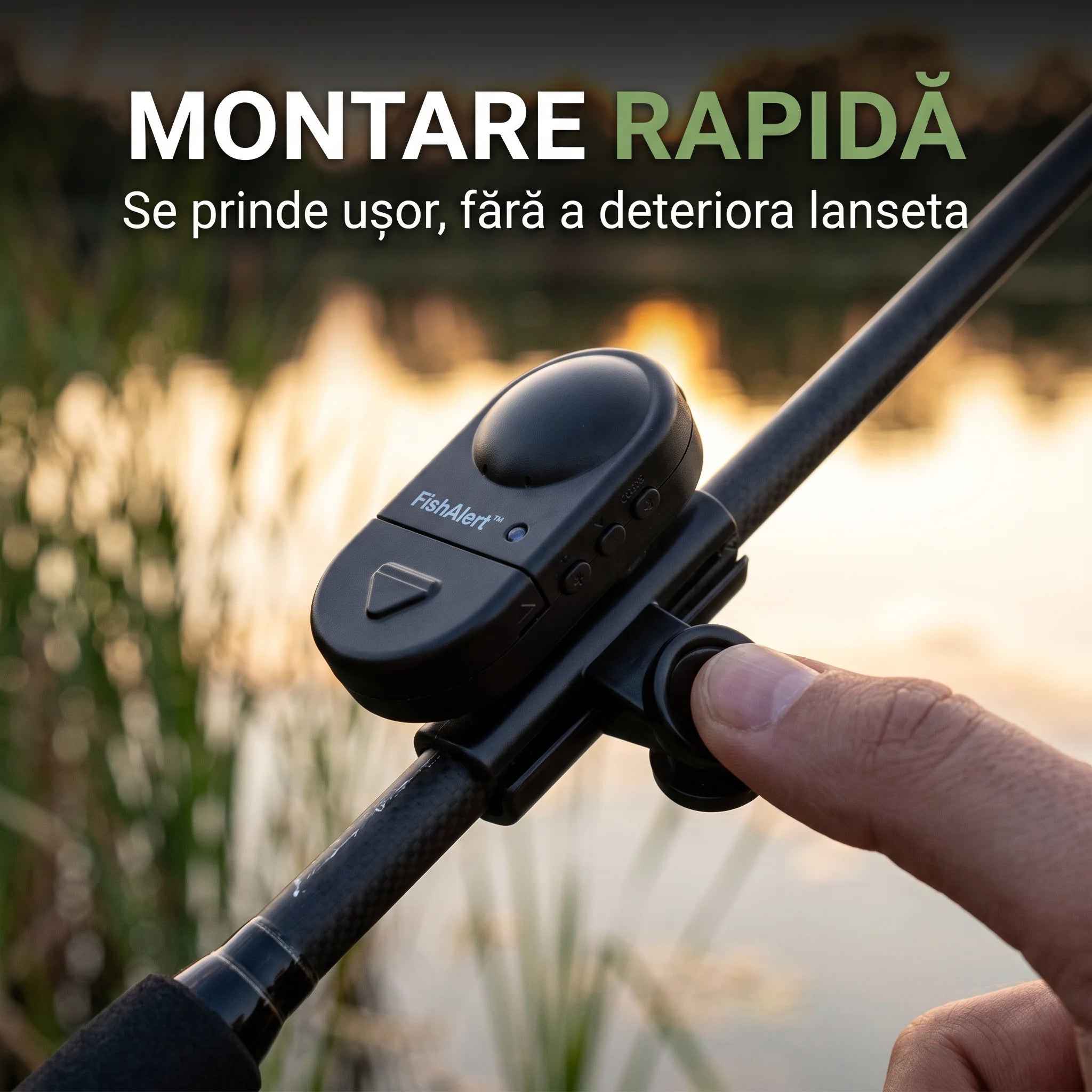 FishSense™ – Senzor Avertizor Mușcătură Pescuit cu Sunet și LED, Rezistent la Apă 1+1 GARTIS